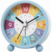 Educational Wall Clock Learning Time, Silent Ticking Decorative Clock for Classroom or Bedroom Blue