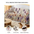 thumbnail image 4 of Purple Red Spring Floral Couch Cover Sofa Covers 3 Cushion Sectional Couch, Watercolor Botanical Summer Flowers Washable Sofa Covers Slipcover Sectional Sofa Cover, Furniture Protector 71"x150", 4 of 9