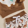 thumbnail image 6 of Xudanell Boys Outfits Dinosaur Embroidery Pullover Sweatshirt Pants Toddler Infant Baby Boy Winter Clothes 2 Piece Outfits, 6 of 7