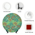 thumbnail image 4 of Daiia Colourful Tie Dye Printed Pattern Ceramic Plate Dinner Plates Bone China Decorative Plates with Display Stand Art Ceramic Ornaments for Wall Hanging Decoration-7in, 4 of 6