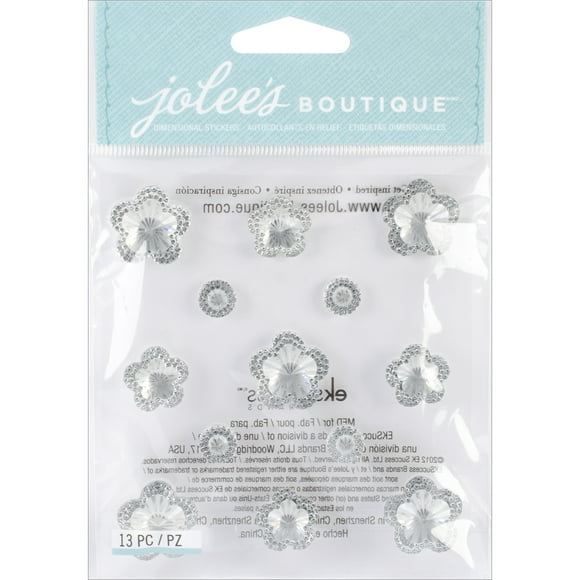 Jolee's Boutique Dimensional Stickers-Floral Prism Silver