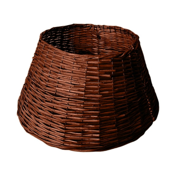 EWASWON Christmas 22 Inch Natural Wicker Christmas Tree Collar - Scandinavian Vintage, Brown, Odorless Eco-Friendly - Alternative to Tree Skirt for Holiday Decor