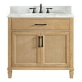 thumbnail image 2 of Solana 36" Wood Vanity in Weathered Fir Calacatta White Quartz Top no Mirror, 2 of 14