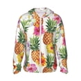 thumbnail image 2 of Uemuo Hawaiian Pineappl Pattern Women's Full Zip UPF 50+ Sun Protection Hoodie Jacket Long Sleeve Sun Shirt Hiking Outdoor Performance with Pockets-3X-Large, 2 of 9