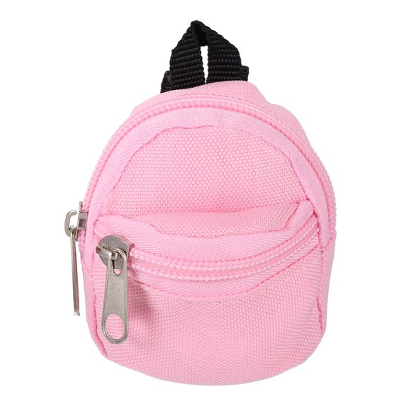 Uxcell Mini Doll Zipper Backpack, Tiny Doll Backpack Model Dollhouse Accessory Cute Miniature Bag Perfect for Girl & Dollhouse Decor Accessories & Daily Supplies(Pink)