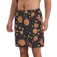 thumbnail image 2 of KLL Pizzas Mushrooms Men's Casual Summer Beach Shorts Hawaiian Shorts with Pockets-Large, 2 of 5