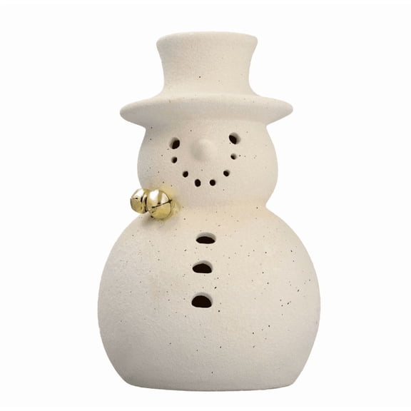 Medium Light-Up Snowman Christmas Decoration, White, 10"