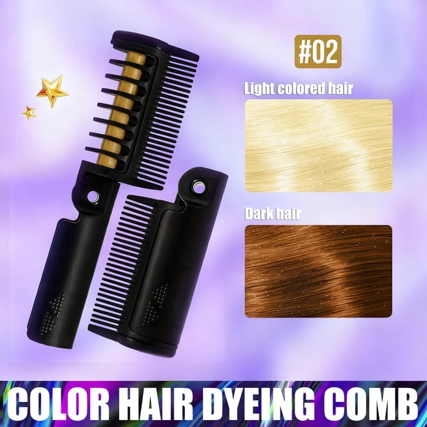 Peine desechable colorido para teñir el cabello, plegable, 12 colores, temporal, 4,2 g, color peludo