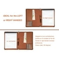 thumbnail image 5 of AZXCG Lightweight Slim Padfolio Folder for Women, Interview Resume Legal Document Organizer & Business Card Holder, with A4 Letter-Sized Notepad, Brown Leather Padfolio, 5 of 6