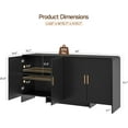 thumbnail image 2 of ONBRILL 60" Sideboard Buffet Cabinet with Storage, Curved Design Farmhouse Coffee Bar Cabinet with 4 Doors & Adjustable Shelves for Living Room, Kitchen, Hallway, Black, 2 of 14