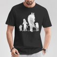 thumbnail image 2 of Girl with Horse and Dog Graphic Tee Unisex Adult Cotton Casual Comfortable Lightweight Shirt for Everyday Wear, Size 4XL, Color Black, 2 of 3