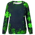 thumbnail image 3 of DDAPJ pyju St Patricks Day Sweatshirt Women Lucky Shamrock Print Irish Festival Holiday Tee Long Sleeve Crewneck Pullover Tops Green#3 XL, 3 of 5