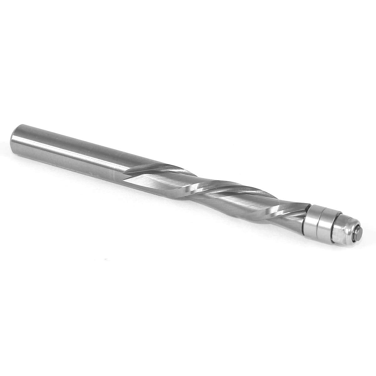 1/4" Down-Cut Flush Trim Solid Carbide Spiral Router Bit - 1/4" Shank - Yonico 14120