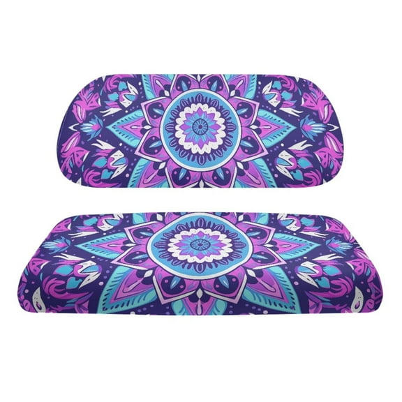 Psesaysky Purple Boho Mandala Print Universal Golf Cart Seat Covers Club Car Precedent Golf Cart Breathable Material Fit Like a Glove for Women Men, Easy to Install