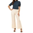 thumbnail image 2 of INSPIRE CHIC Women's Stand Collar Short Sleeve Button Down Ruffle Neck Blouse Top, 2 of 6
