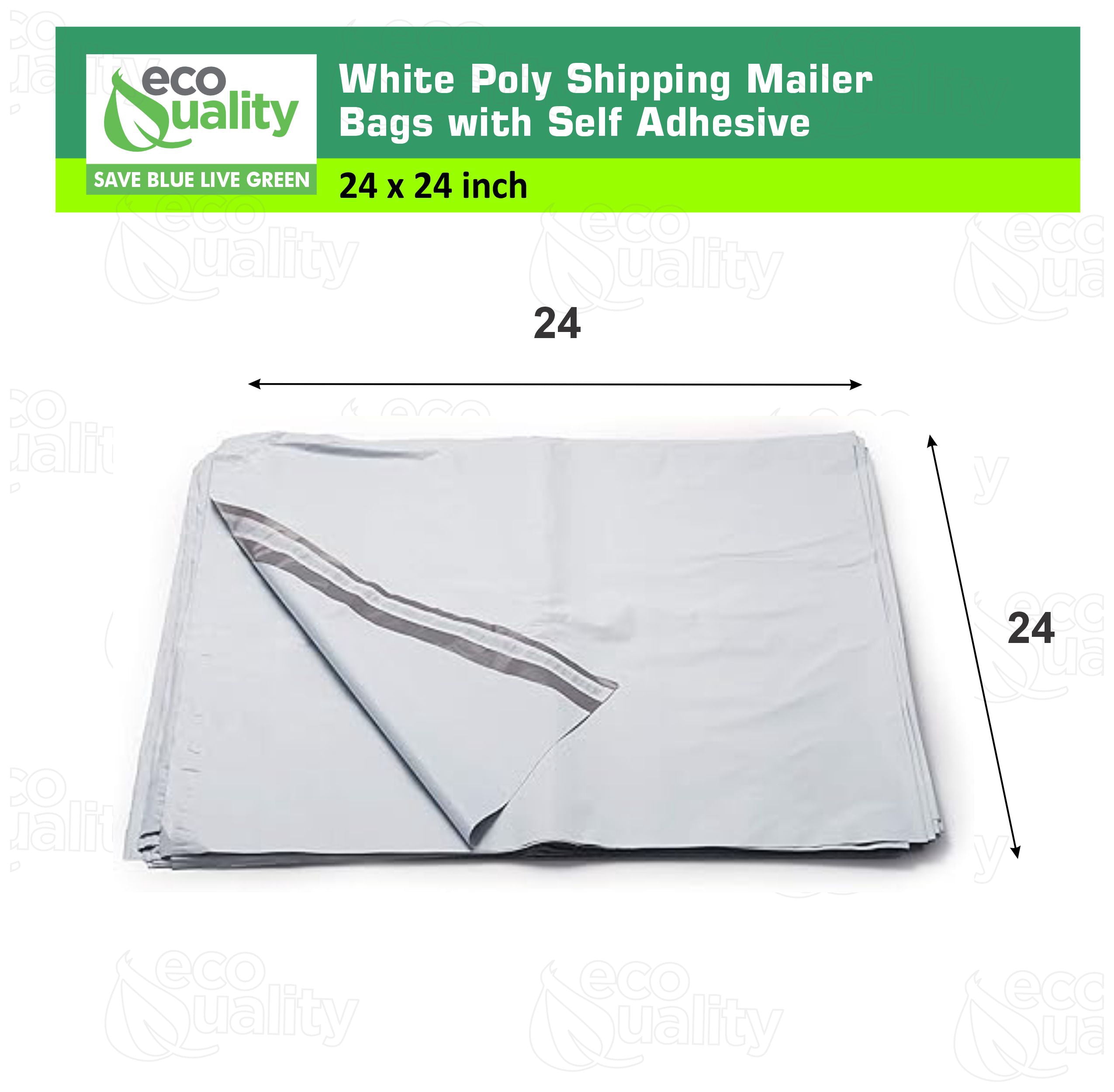 [50 Pack] 24x24 White Poly Shipping Bags - Mailer with Self Adhesive, Tear-Proof, Waterproof, Postal Large Mailing Bags, Envelopes, 2.5 mil