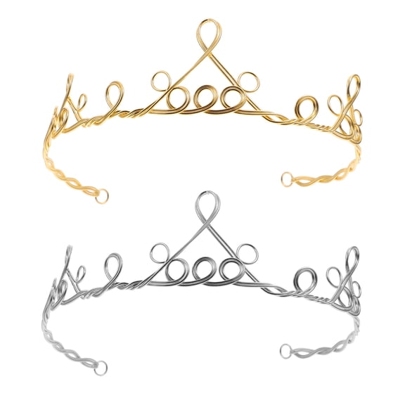 KONTONTY Vintage DIY Tiara Silver Zinc Alloy 2Pcs