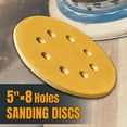 thumbnail image 3 of POWERTEC 50PK 5 Inch 8 Hole Hook and Loop Sanding Discs, 80 Grit, Sandpaper for Random Orbital Sanders, Air Sander, Pneumatic Sander, Auto Body Shop, 44008G-50, 3 of 6