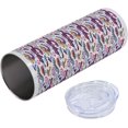thumbnail image 5 of Alice in Wonderland 20 Oz Skinny Tumbler, Fantasy World Concept Hand-Drawn Caterpillar Cat Rabbit, Leak-Proof Straw Lid and Brush Vacuum Insulated for Outdoor Use, Multicolor, 5 of 6