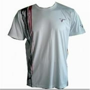 PN JONE White & Red Silm Vertical Run Men T-Shirt - Large