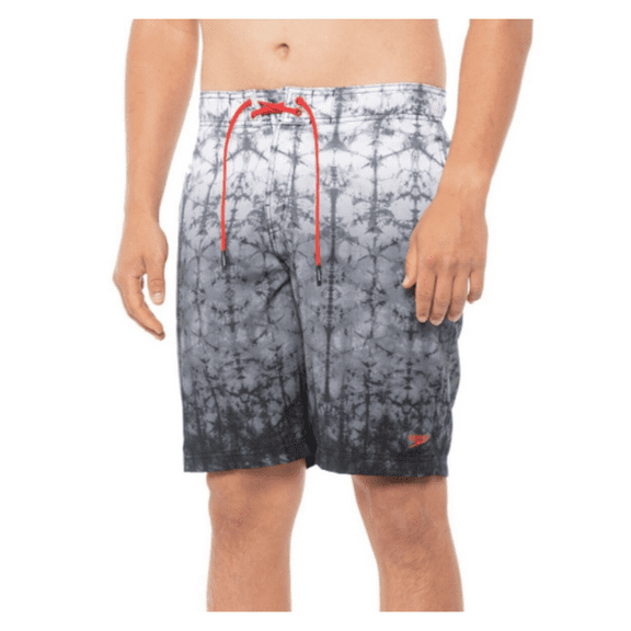 SPEEDO Mens Black Printed Athletic Fit Stretch Shorts, XXL