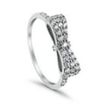 thumbnail image 3 of Ribbon Round Ring Round Shape CZ Wedding Ring 925 Sterling Silver Size 11, 3 of 6