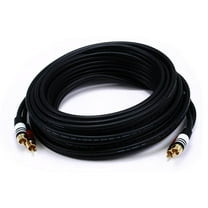 Monoprice Premium Two-Channel Audio Cable - 25 Feet - Black | 2 RCA Plug to 2 RCA Plug 22AWG, Male to Male