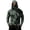 Green, variant on Men Hooded Long Sleeve Sun Protection Jacket Camouflage Print Lightweight Pullover Outdoor Casual Top with Zipper Pocket