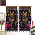 thumbnail image 3 of Rideaux Indiens Boho Motif Éléphant Fleur Rideaux Imprimés Décoration Chambre Salon Rideaux Occultants W63 *'L63 Pouces, 3 of 8