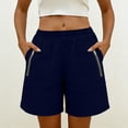 thumbnail image 5 of Hurxie Women's Hiking Cargo Shorts Quick Dry Lightweight Athletic Outdoor Shorts for Workout with Zipper Pockets Navy,M, 5 of 7