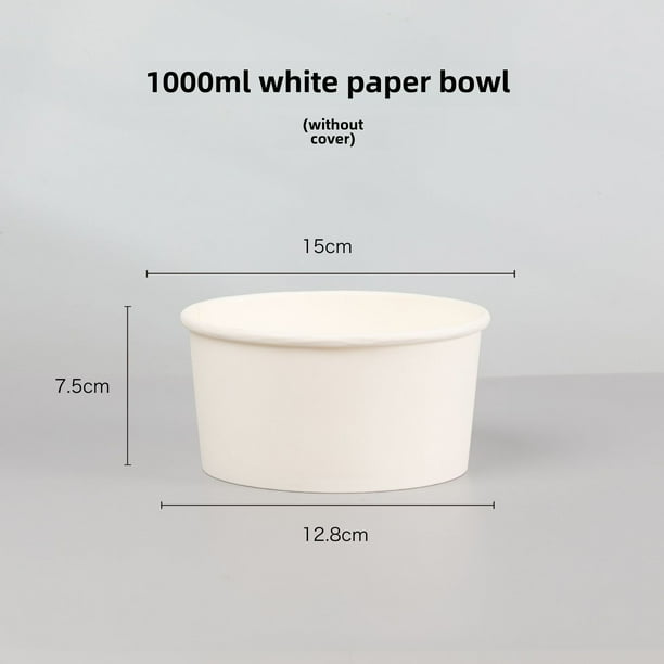 Tazón de papel kraft desechable redondo, caja de almuerzo para ensalada, caja de embalaje para llevar, tazón de papel para sopa, caja de almuerzo