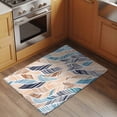 thumbnail image 3 of Abstract Stripes Washable Small Entryway Area Rugs 2'x3', Brown Blue Gradient Wavy Lines Leaf Texture Low Pile Throw Rug Non-Slip Sturdy Edge Binding Carpet for Front Door Floor Room Entry, 3 of 9