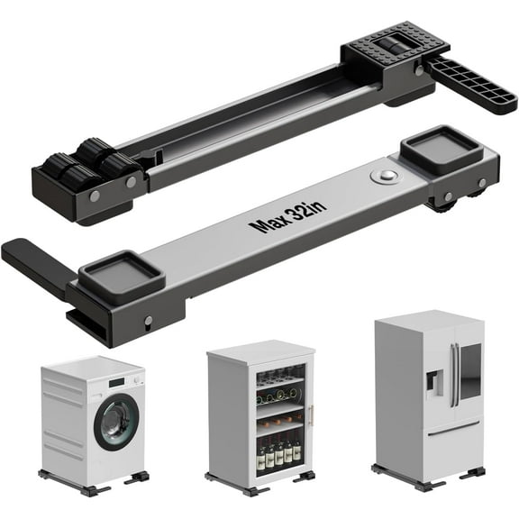 Appliance Rollers Heavy Duty,Newest Extendable Appliance Sliders,Liftable Washing Machine Base,Easily Move Washer and Dryer Machines,Refrigerators,Furniture-Grey