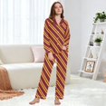 thumbnail image 6 of FORMRS Womens Pajama Set Long Sleeve Top and Pants with Pockets Soft Comfy Lounge Sleepwear, Sizes S-2XL, Red Stripes Pattern, 6 of 7