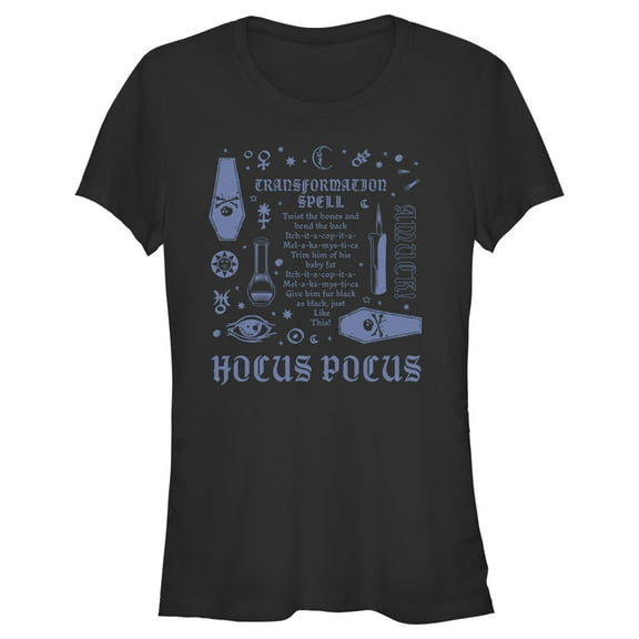 Junior's Hocus Pocus Transformation Spell Graphic Tee Black Medium