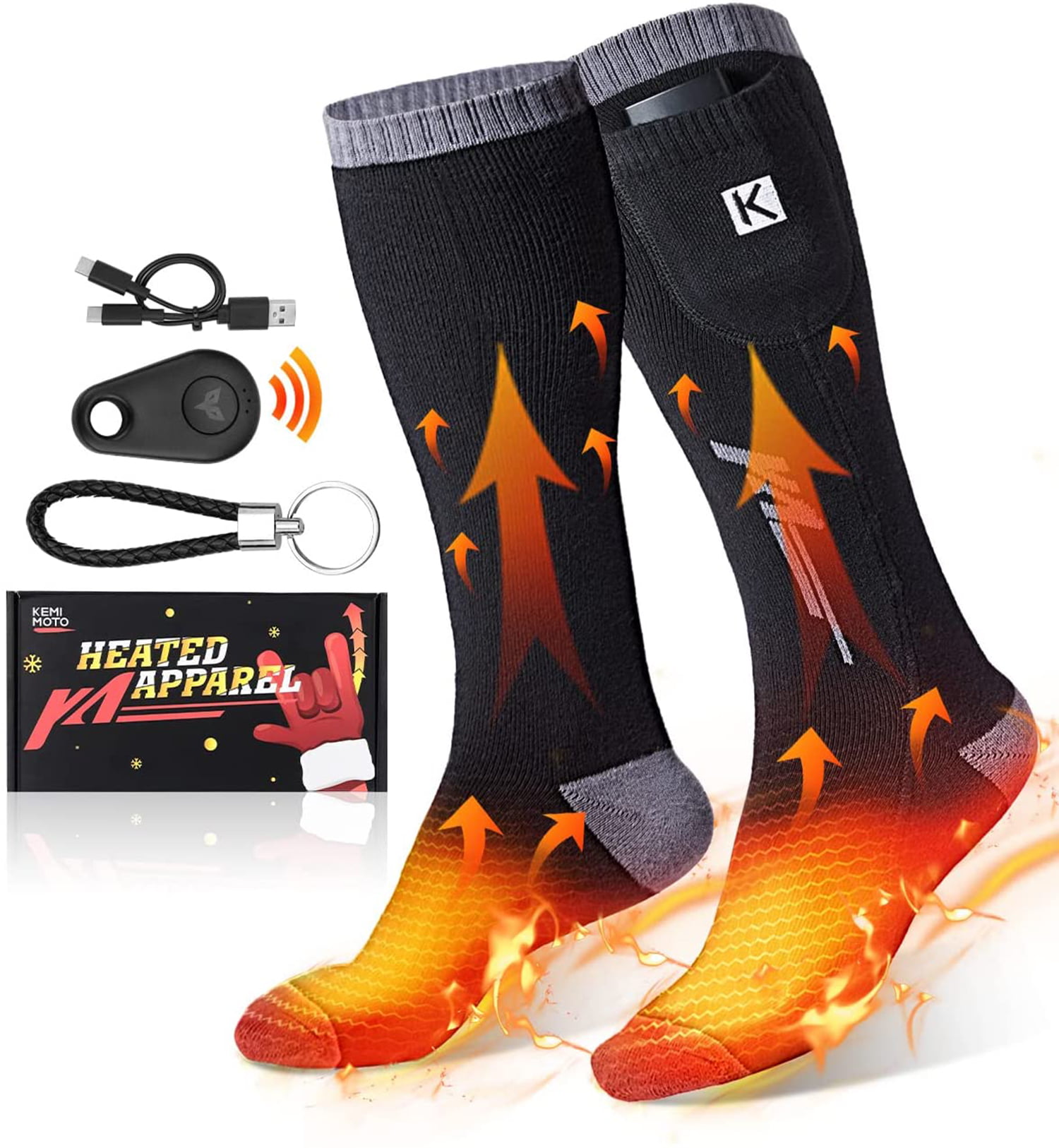 Electric Heated Sock Rechargeable Battery Foot Winter Warmer Thermal Sock Unisex 