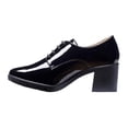 thumbnail image 4 of Zapatos Mujer Tacón Ancho Charol Negro Casual Formal negro 24 Incógnita 040DE0, 4 of 6