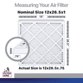 thumbnail image 2 of Filter King 12x26.5x1 Air Filter | 4-PACK | Carbon MERV 8 HVAC Pleated A/C Furnace Filters | MADE IN USA | Actual Size: 12 x 26.5 x .75", 2 of 5