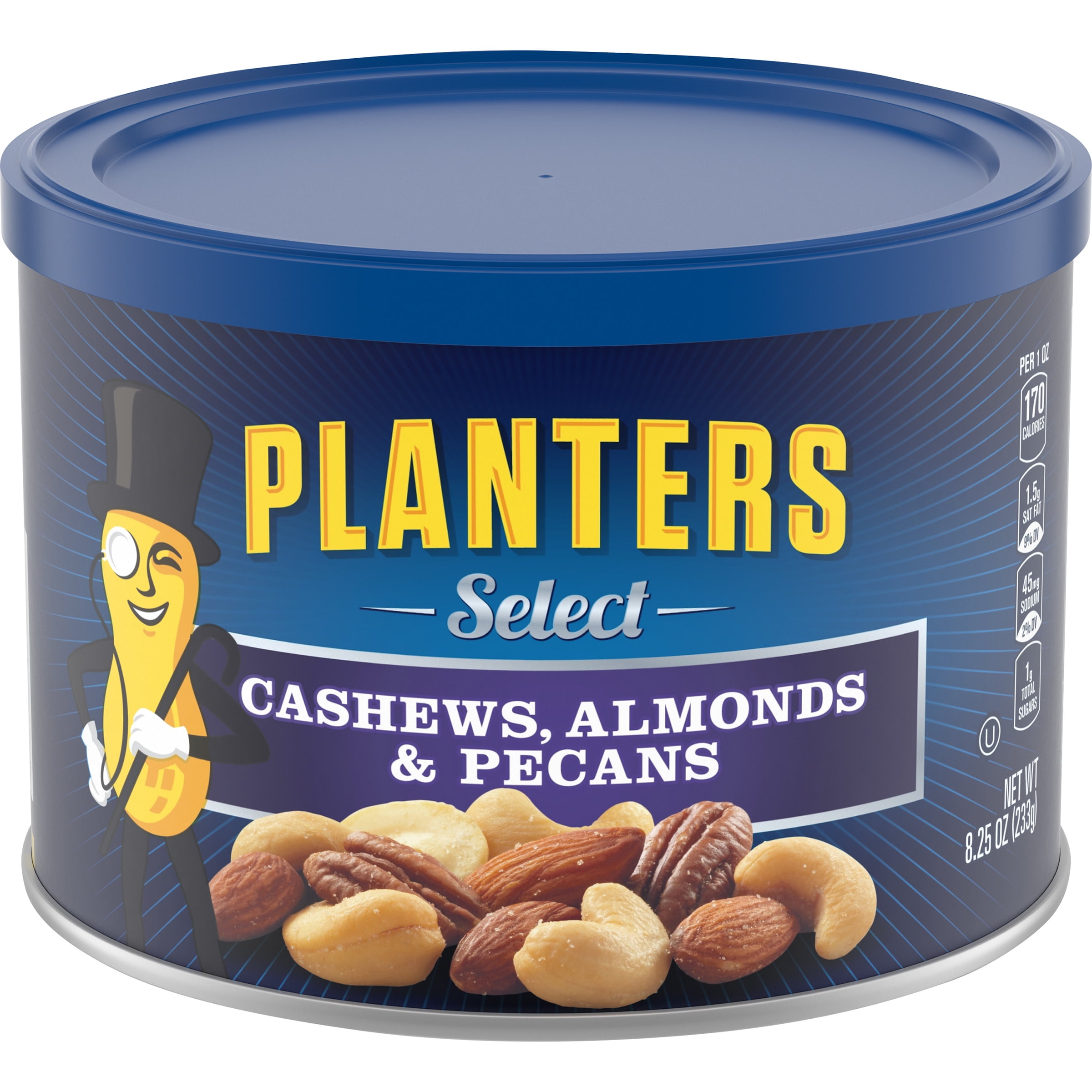 Planters Select Cashews, Almonds & Pecans Nut Mix, 8.25 oz Canister