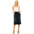 thumbnail image 4 of Fashion2Love Women's Juniors/Plus Size Calf - Length Stretch Denim A-Line Skirt, 4 of 5