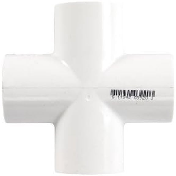 Charlotte Pipe Schedule 40 1 in. Slip x 1 in. Dia. Slip PVC Cross - Case of: 1;