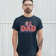 thumbnail image 3 of Tee Hunt Number 1 Dad T-Shirt Father's Day Daddy Fatherhood Best Dad Men's Novelty Shirt, Navy Blue, 5X-Large, 3 of 5
