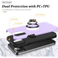 thumbnail image 6 of Entronix Case Designed for Apple iPhone 15 Plus Heavy Duty Case with Built-in Kickstand, Dual Layer Protection with Rotating Holder Ring, Sturdy Case for Apple iPhone 15 Plus, Purple, 6 of 6