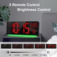 thumbnail image 3 of GGSW 16.5" Digital Clock Large Display with Remote Control 7 Color Changes Night Lights LED Wall Clock, Adjustable Dimmer, Temperature Clock for Bedroom, Desk Alarm Clock Gift for Teens Elderly, 3 of 13