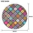 thumbnail image 6 of Multicolor Ethnic Mandala Pattern Round Tablecloth 60"x60",Wrinkle Wipeable Table Cloth for Kitchen Dining Room Picnic Patio Party, 6 of 6