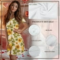 thumbnail image 7 of SEANATIVE Women's Night Gown Button Down Sleep Dress Cozy Short Sleeve Nightshirt Housecoat Knee Length Bedtime Wear Buttoned Sleepshirts Comfortable House Robe for Women, XL, Sunflower Print, 7 of 7