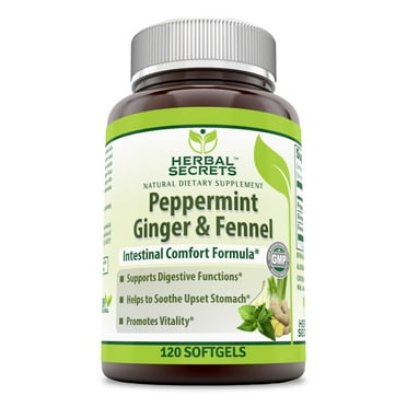 Herbal Secrets Peppermint Ginger & Fennel 437mg Per Serving 120 Softgels Supplement
