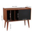 thumbnail image 2 of Large Record Player Stand with Charging Station, Vinyl Record Storage Cabinet with Sliding Door for Living Room Bedroom, Rustic Brown Turntable Stand Holds up to 300 Albums, End Table Sofa Side Table, 2 of 7