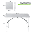 Magshion Folding Table 4FT Portable Heavy Duty Plastic Foldable Table