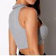 thumbnail image 3 of Blusa corta ajustada sin mangas con botones y cuello en V de Color sólido a la moda para mujer Pompotops  lopia995129, 3 of 9